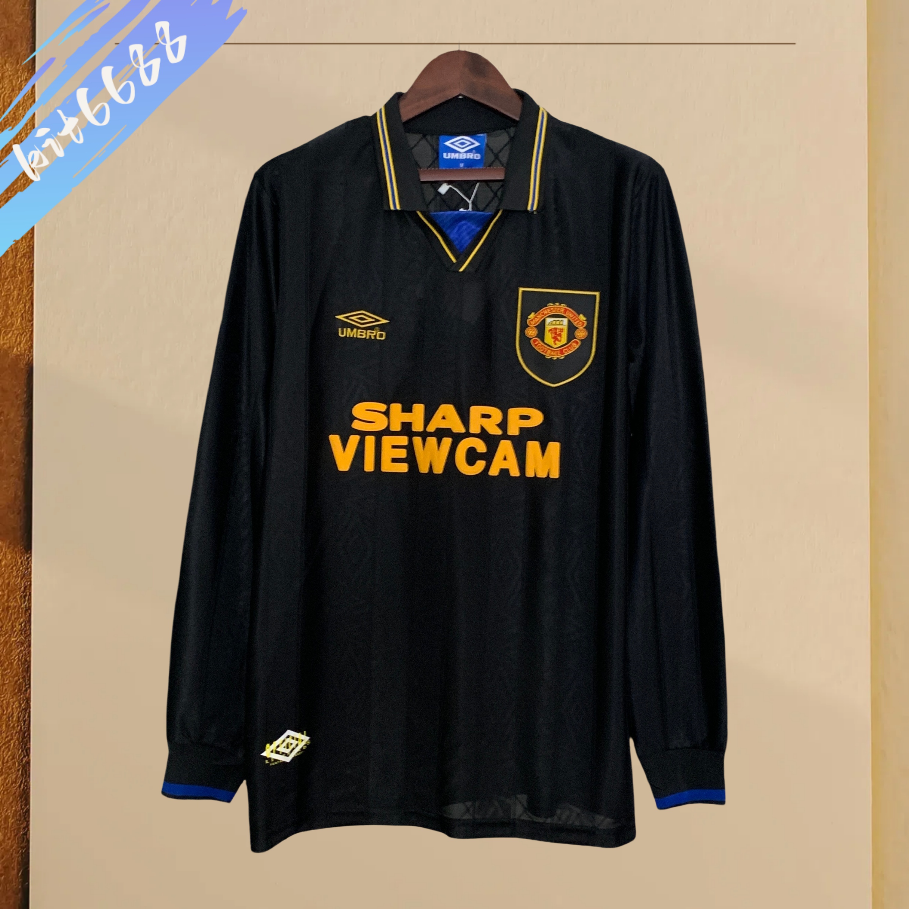 93/94 Manchester United Away long sleeved retro football jersey