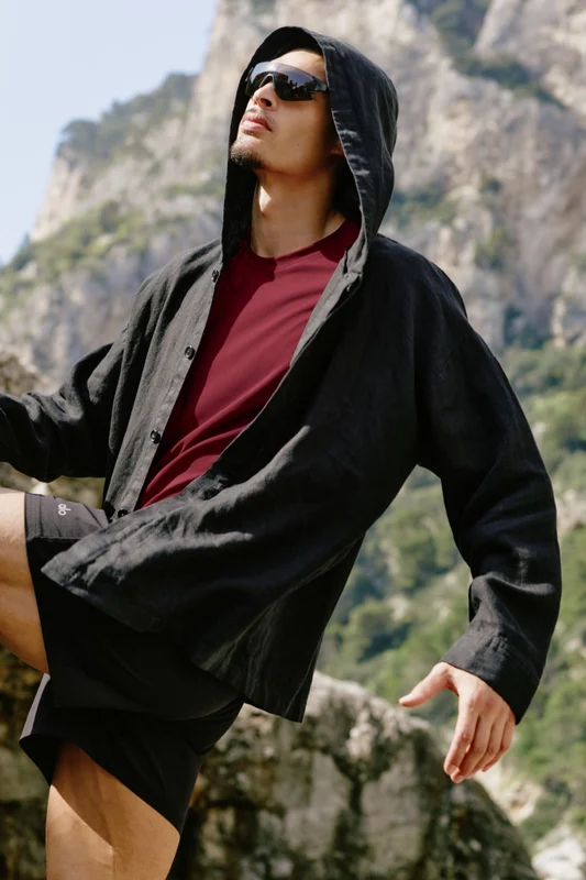 Linen Days Button Up Hoodie