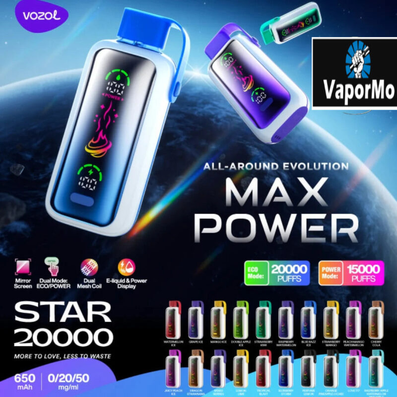 VOZOL Star 20000 Dual Power Rechargeable Vape (10 Vapes)