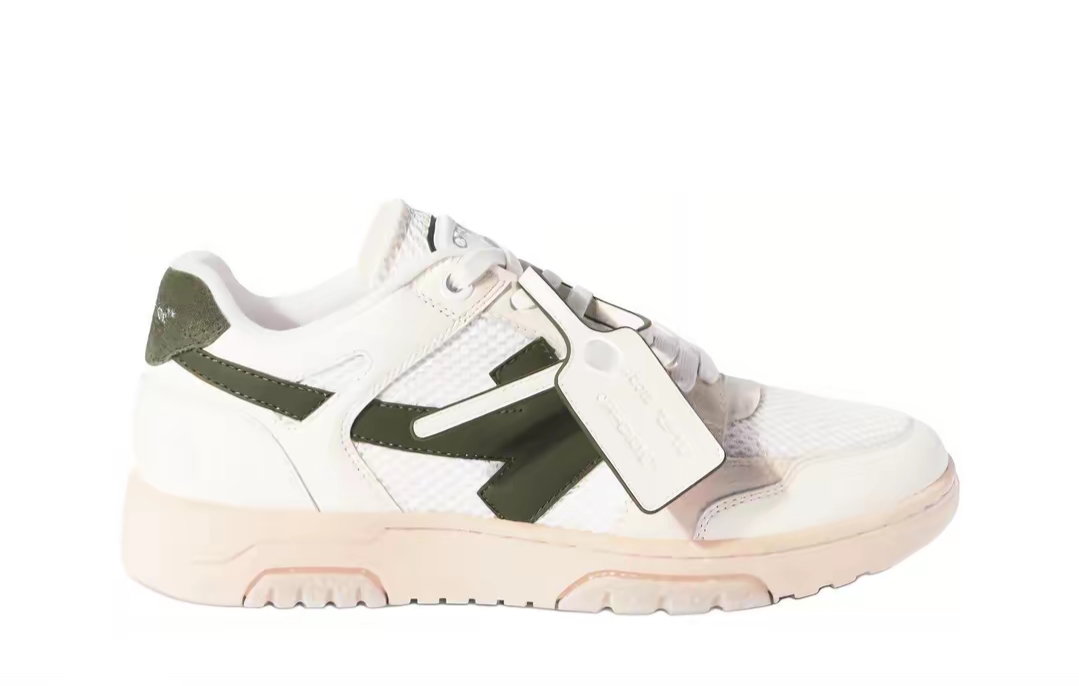 OFF-WHITE Slim Out Of Office Sneakers In White-military Green