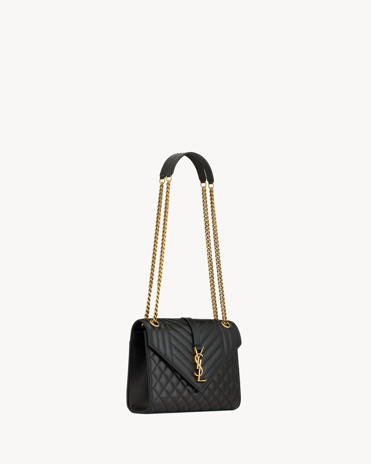 envelope medium in matelassé lambskin BLACK