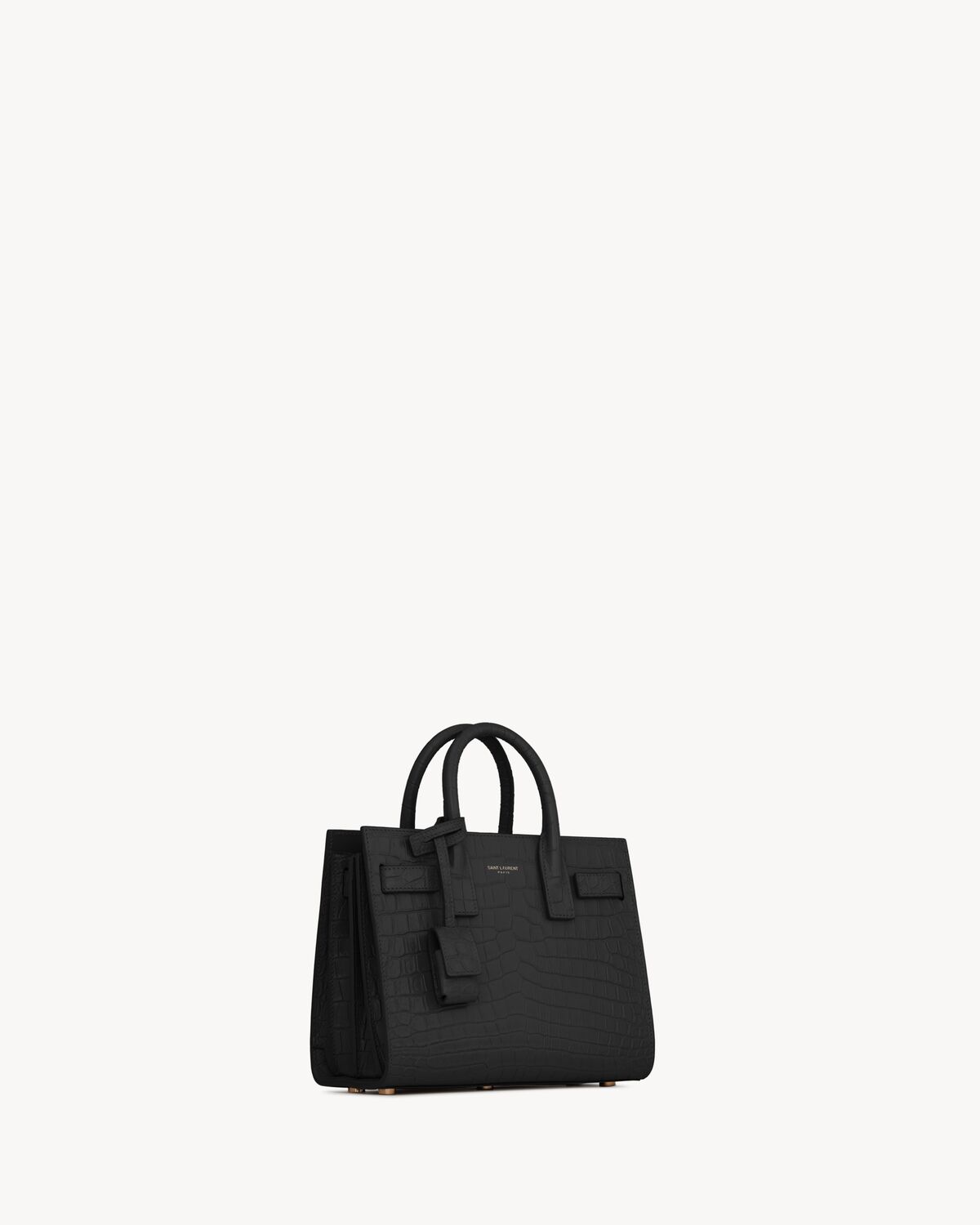 sac de jour in crocodile-embossed leather - nano BLACK