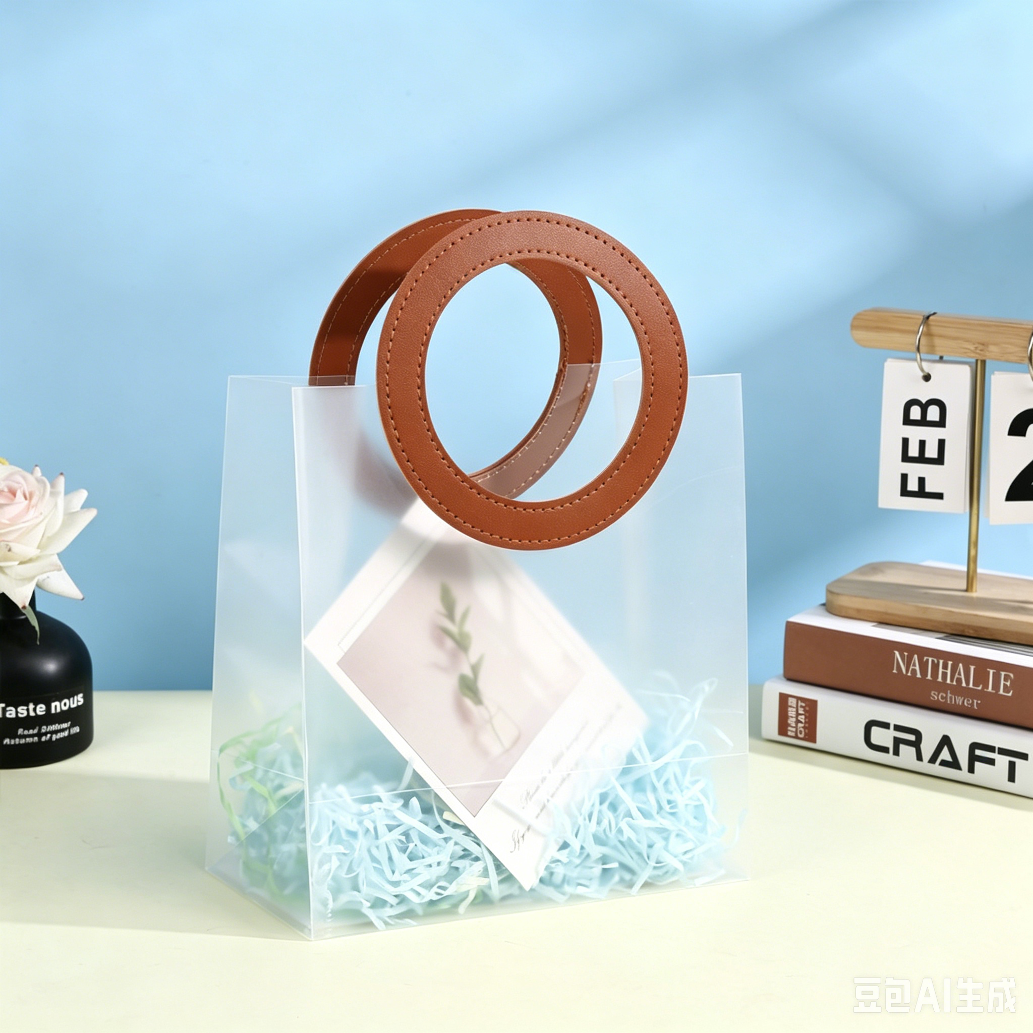 PP Frosted Transparent Handheld Gift Bag, Plastic Festival Souvenir Bag, Wedding Candy & Flower Tote Bag, Custom Logo Packaging Bag, In Stock Wholesale