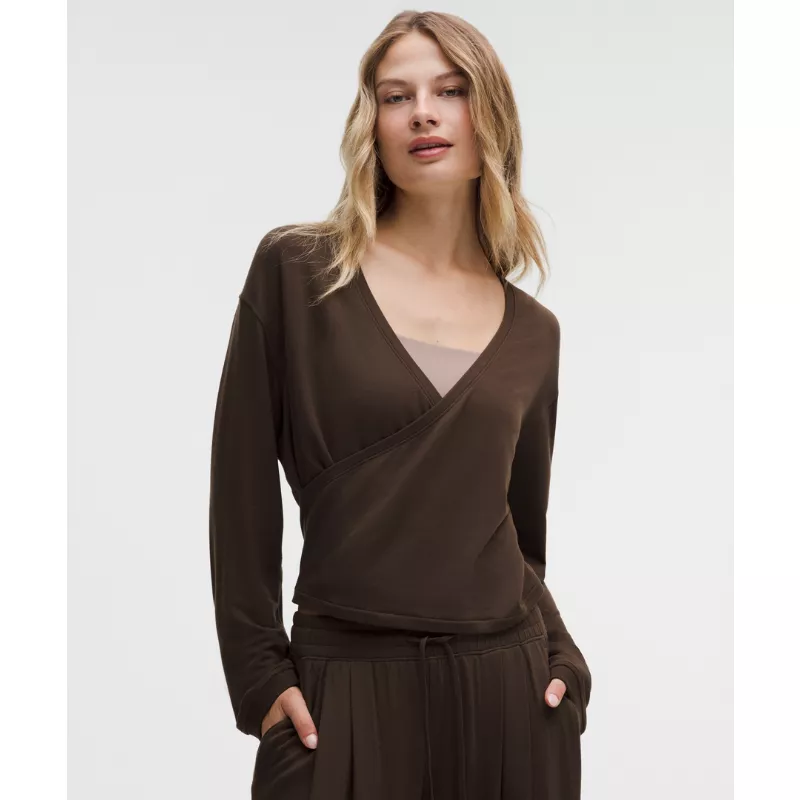 BeCalm Wrap-Front Long-Sleeve Shirt