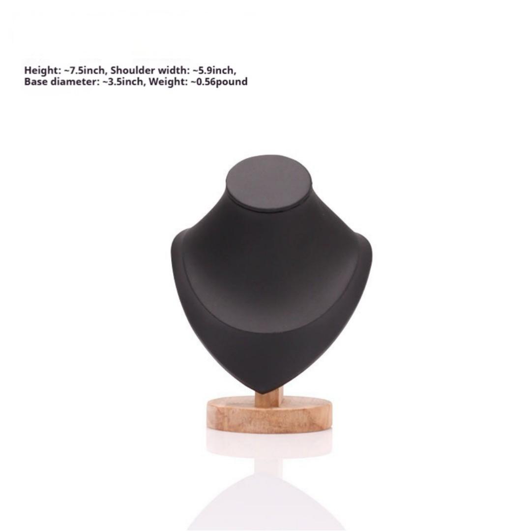 Solid Wood Necklace Display Stand Bracelet Pendant Jewelry Display Rack Mannequin Neck Counter Display Prop custom logo