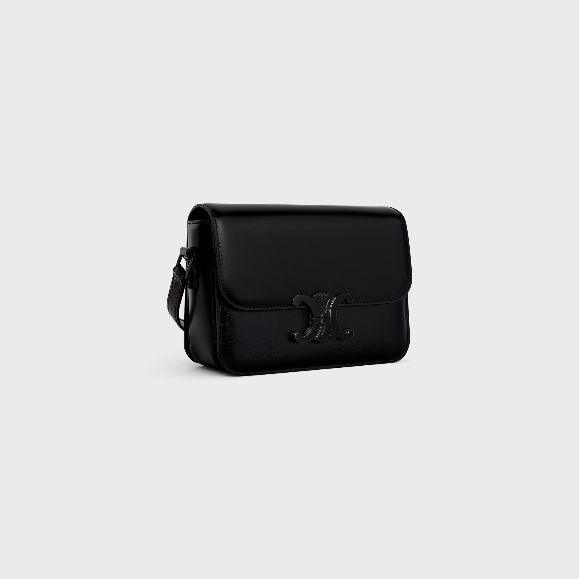 TEEN TRIOMPHE BAG IN Shiny Calfskin BLACK / BLACK