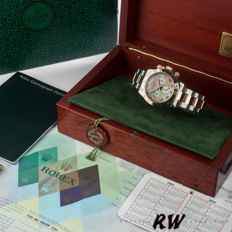 Rolex Daytona 116523 Stainless steel Black MOP Dial 40mm Mens Replica Watch