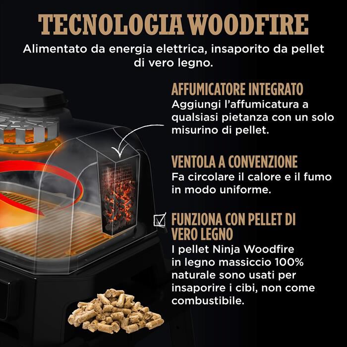 NINJA - Barbecue elettrico Woodfire Pro Connect XL OG901EU-Blu