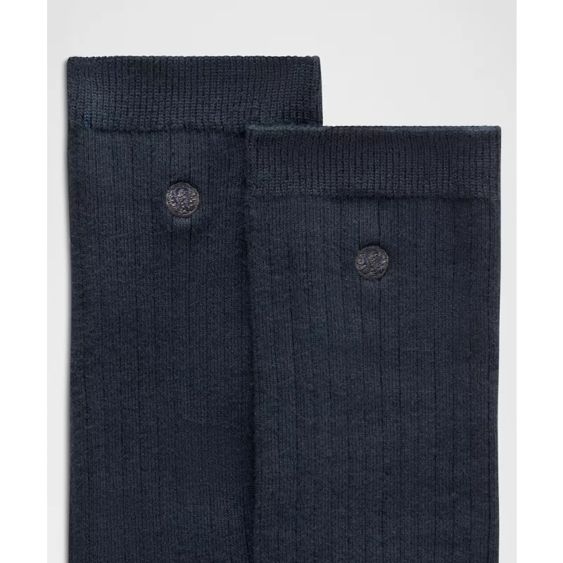 Unisex Ribbed Cotton-Blend Crew Socks