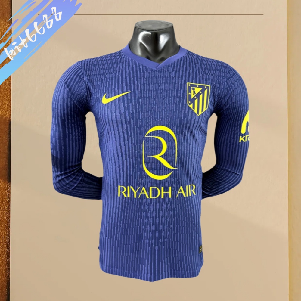 2025/2026 Atletico Madrid Away Long Sleeved Football Shirt (Player Edition)