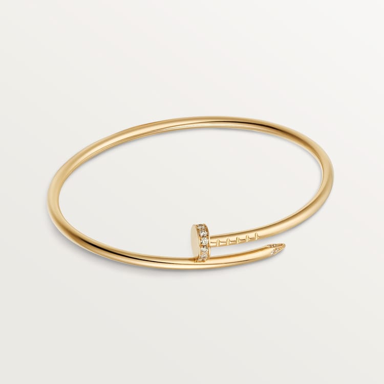 Juste un Clou bracelet, small model, diamonds Yellow gold 2.5 mm