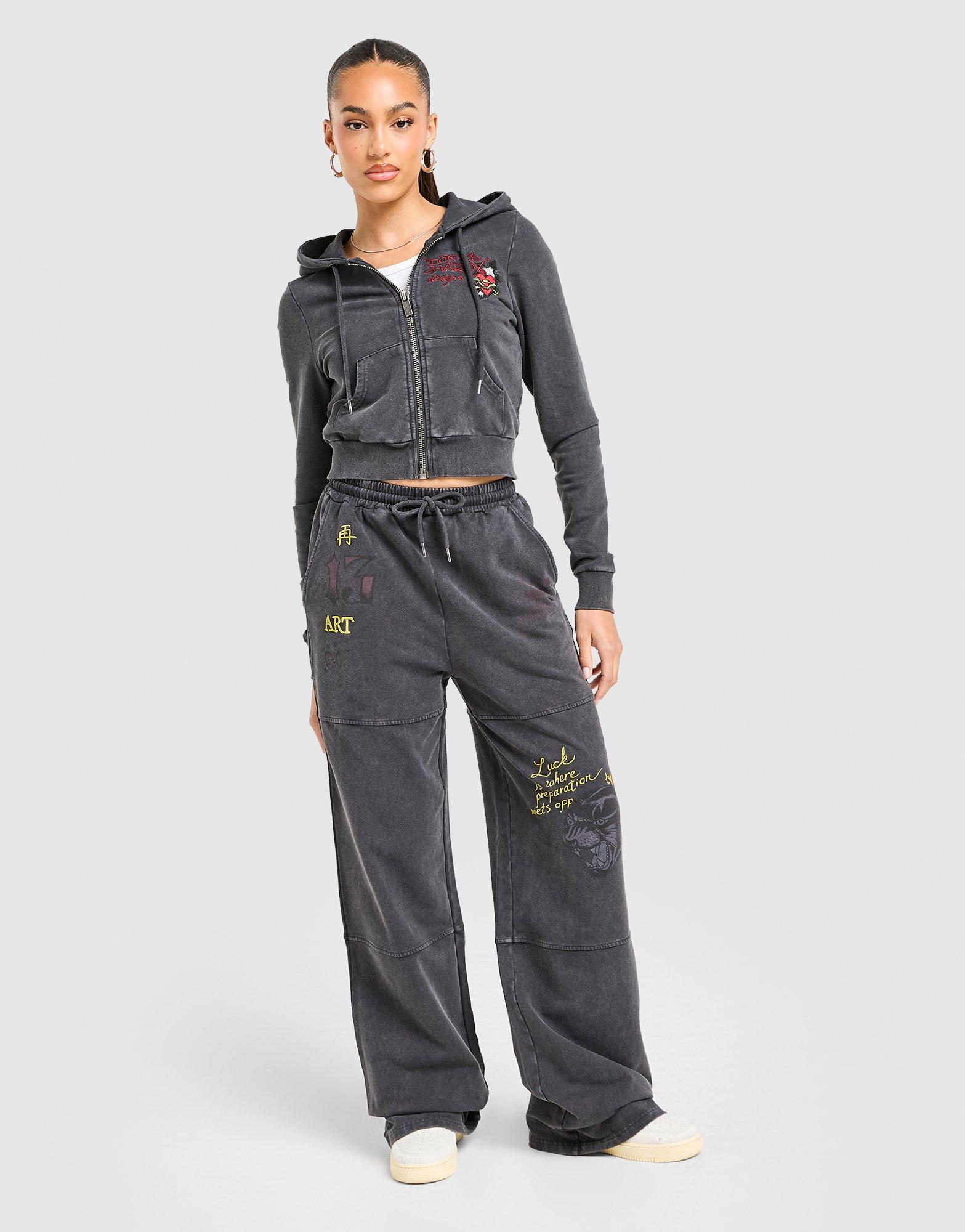 Ed Hardy Flame Tiger Wide Jogginghose Damen