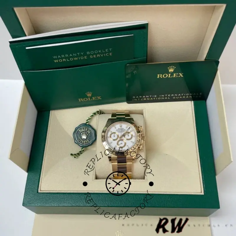 Rolex Daytona 116508 Yellow Gold White Index Dial 40MM Mens Replica Watch