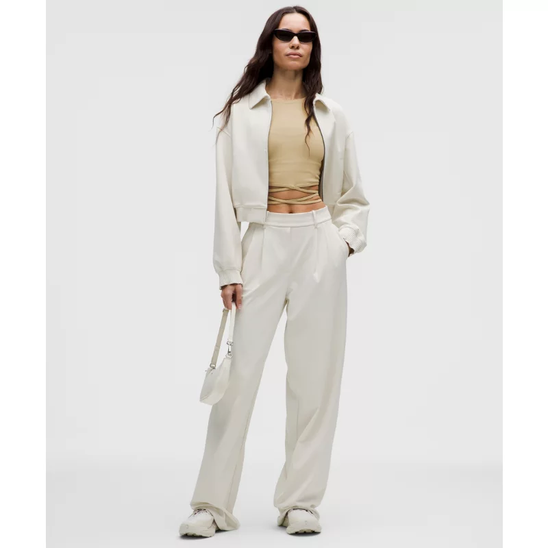 Logo Bead Ribbed Waist-Tie Long-Sleeve Shirt