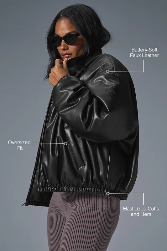 Faux Leather Premier Bomber