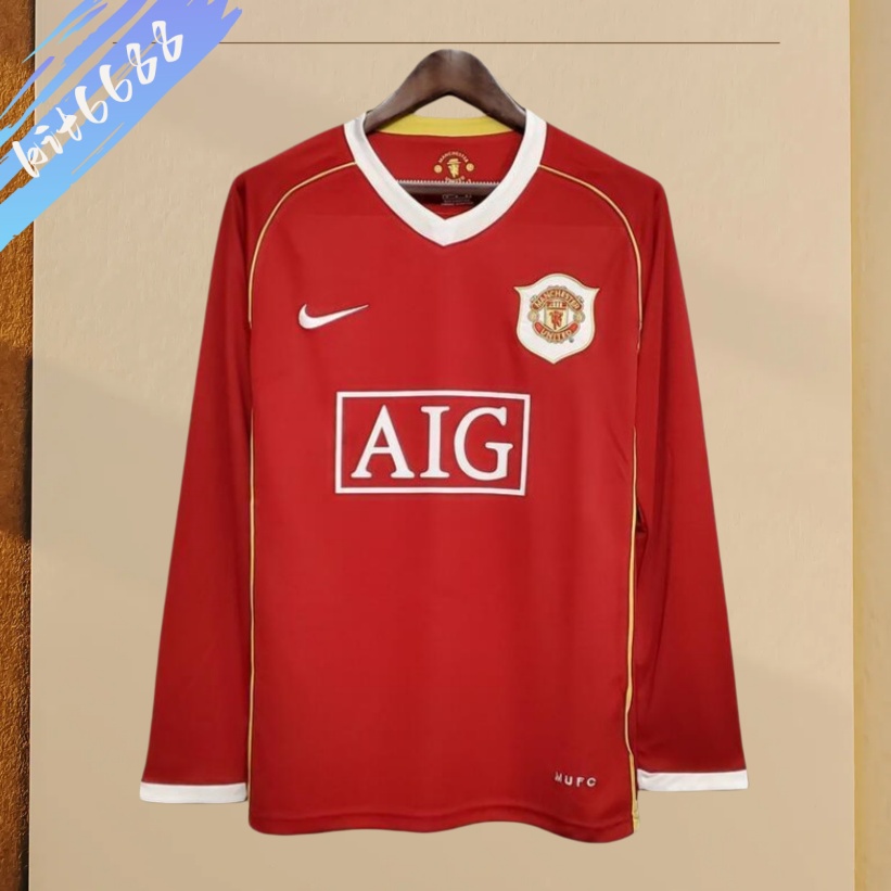 06/07 Manchester United home long sleeved retro football jersey