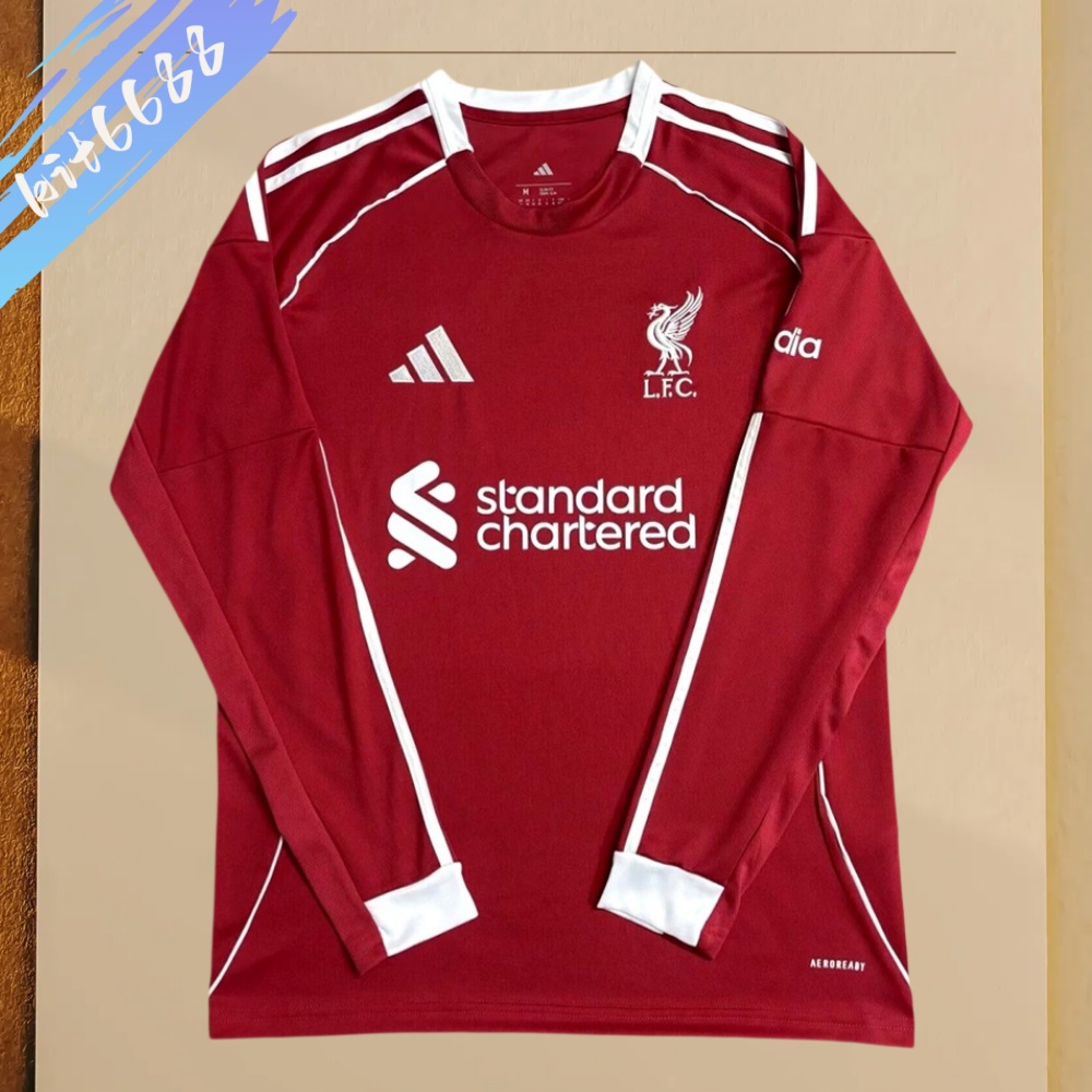 2025/2026 Liverpool FC Home Long Sleeve Football Shirt (Fans)
