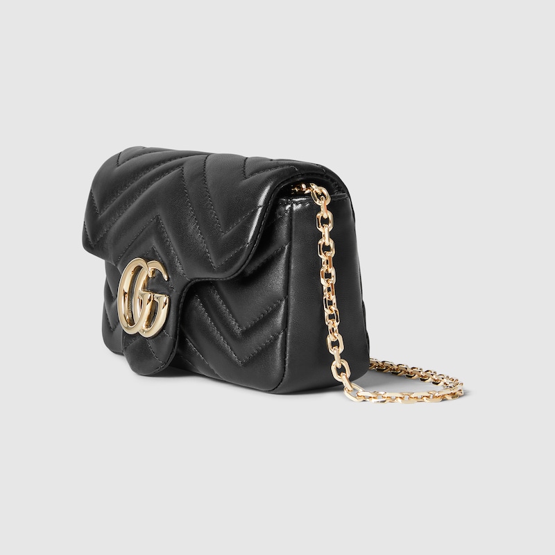GG Marmont mini shoulder bag Black matelassé
