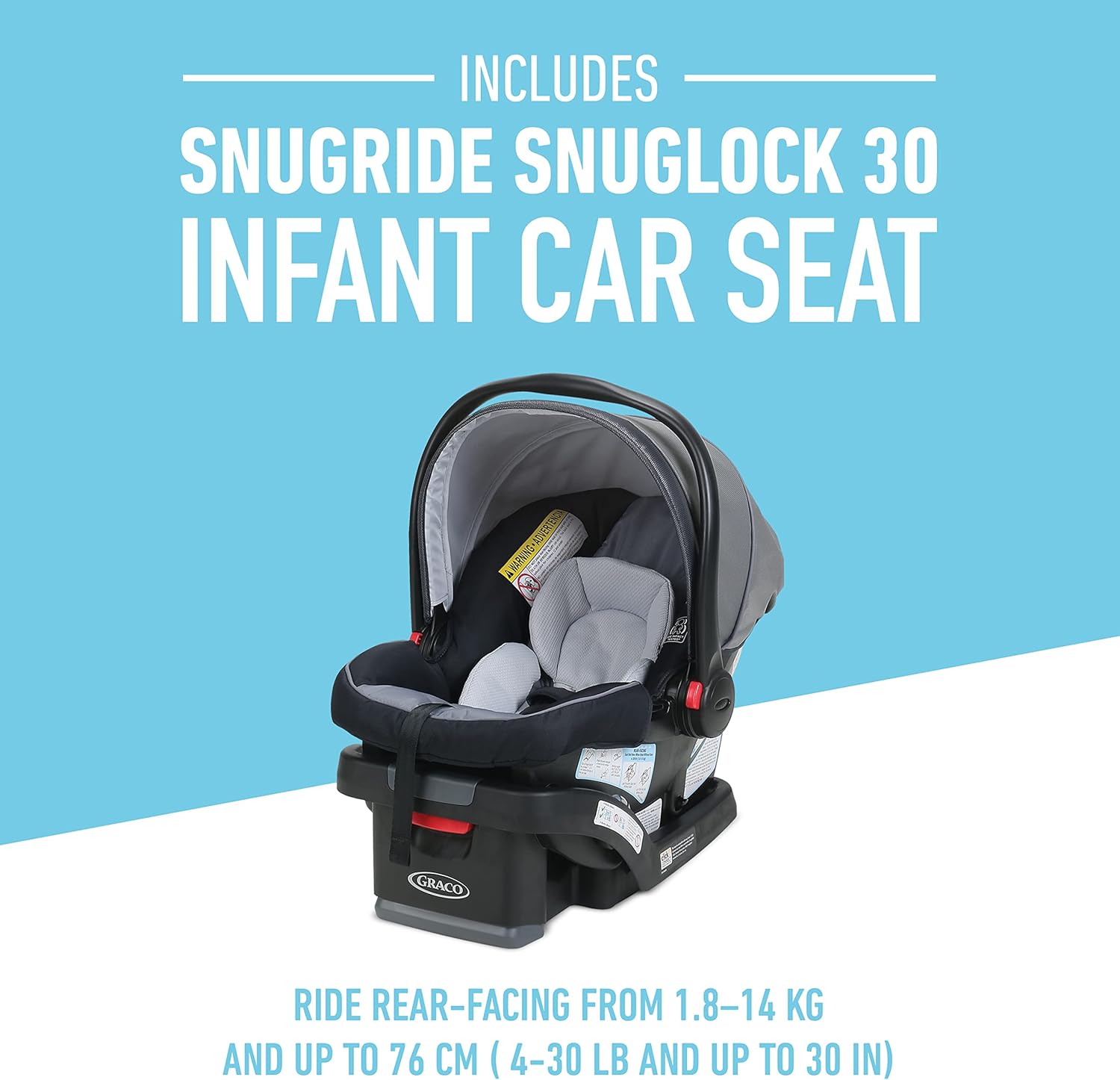 Graco FastAction Jogger LX Travel System. Compact Jogging Baby Stroller and Car Seat Combo with SnugRide SnugLock 35 Lite Infant Car Seat. Rear-Facing from 1.8-16 kg (4-35 lb). Mansfield