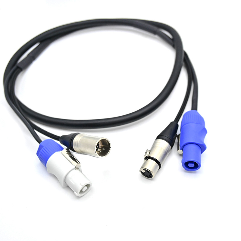 5 Pin XLR DMX Powercon Combo Cable