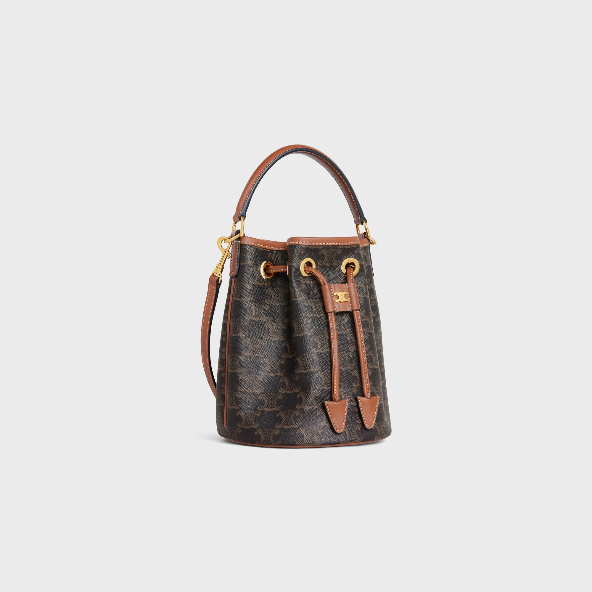 TEEN CLARA BAG IN Triomphe Canvas and calfskin TAN
