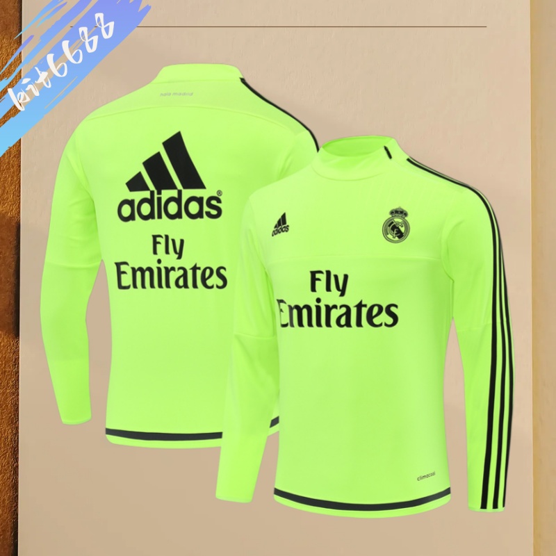 15/16 Real Madrid Retro Training Uniform Long- Sleeve Football Shirt