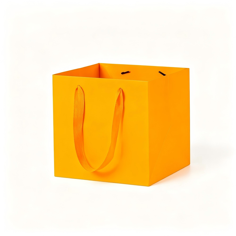 In-stock square kraft paper bags, thickened flower tote bags, baking gift packaging bags, Christmas gift bags with a high-end feel