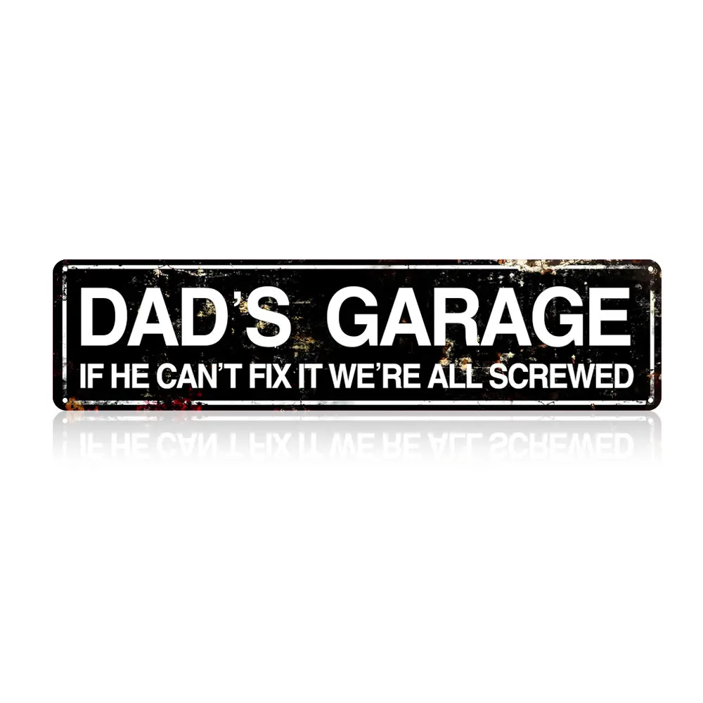 Dad's Garage Metal Tin Sign, Novelty Street Sign, Home Decor, Decorative Plaque, Decorative Wall Sign for Home Farmhouse Garage, Living Room Decor, Home Decor Products, Vintage Garage Signs