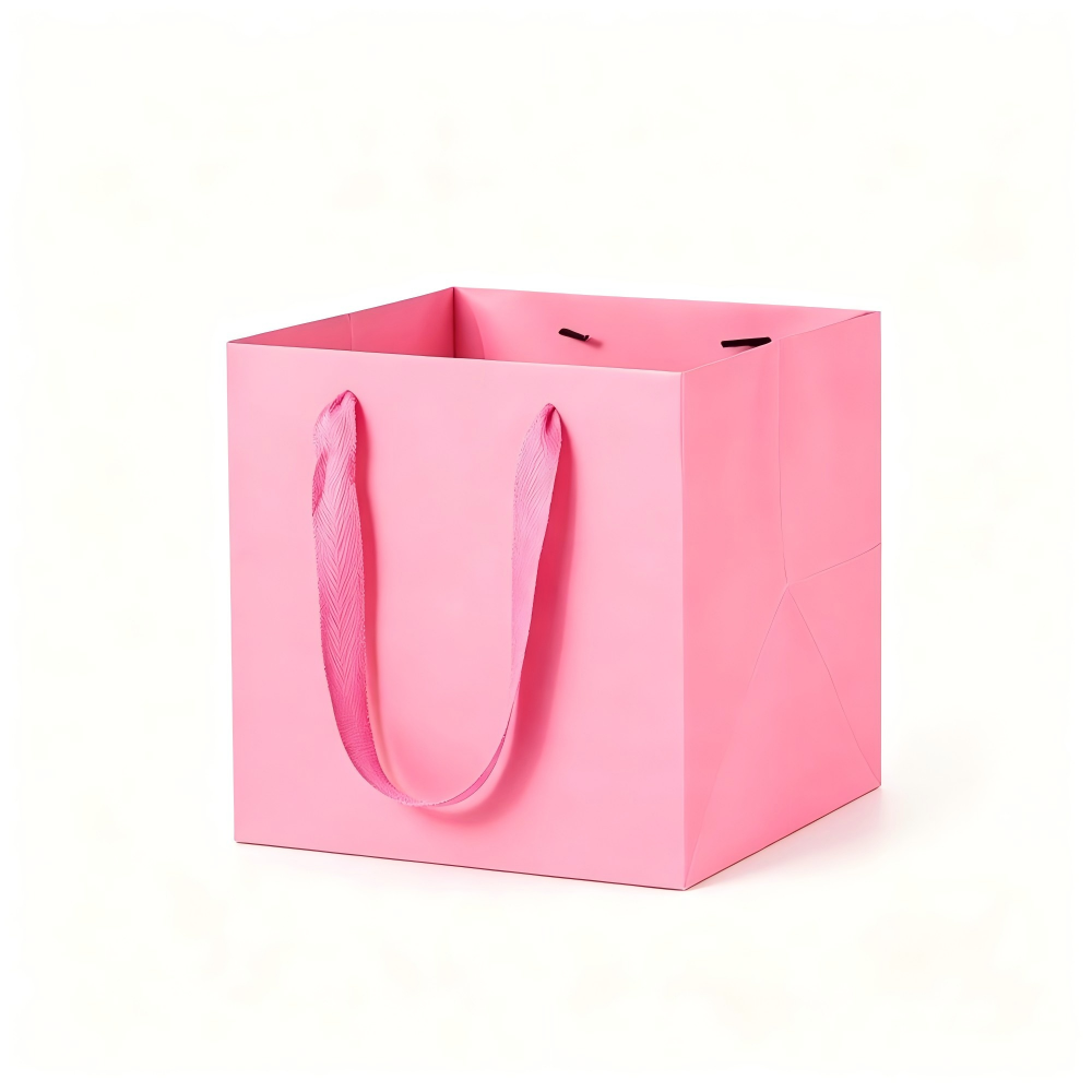 In-stock square kraft paper bags, thickened flower tote bags, baking gift packaging bags, Christmas gift bags with a high-end feel