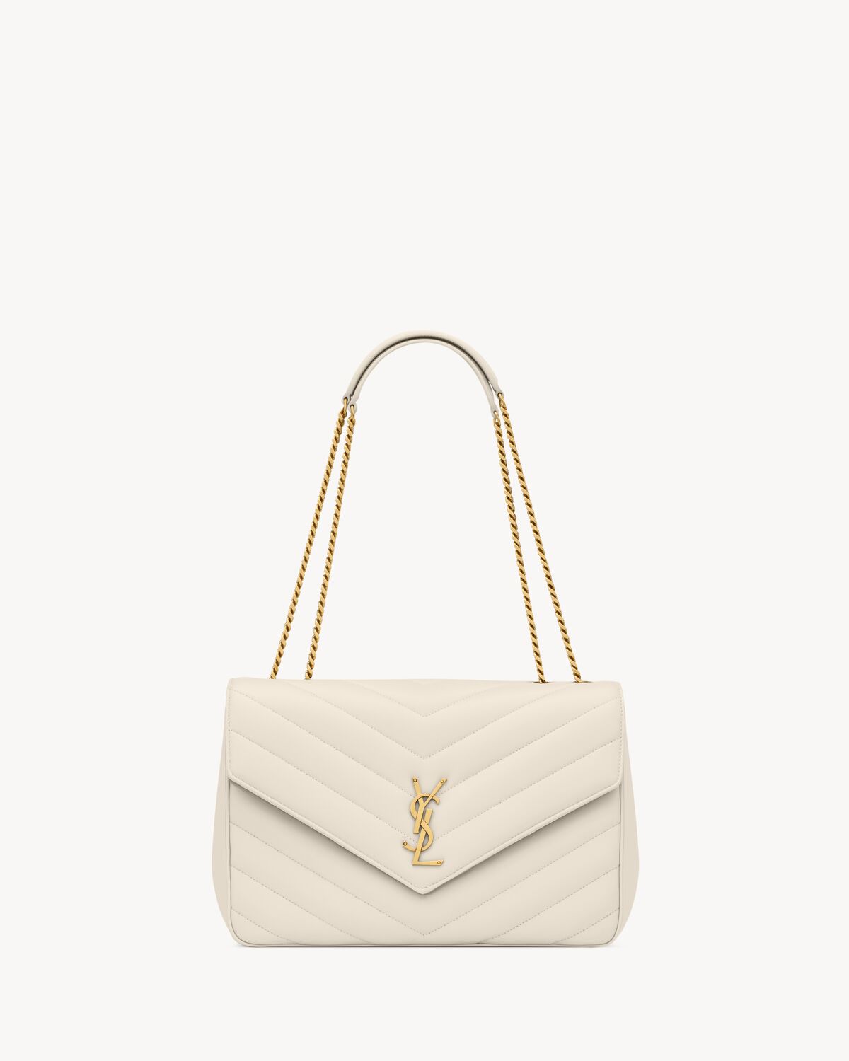 loulou large in matelassé lambskin BLANC VINTAGE