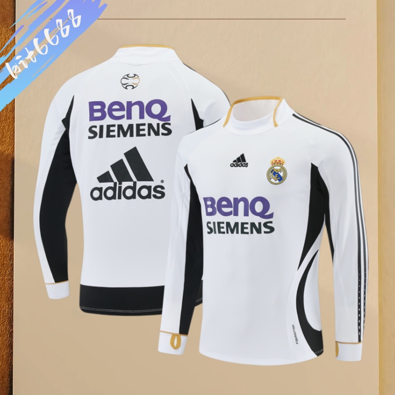 06/07 Real Madrid Retro Training Uniform Long- Sleeve Football Shirt