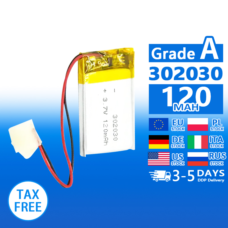 Pouch Lithium Ion Batteries 302030 3.7v120mAh