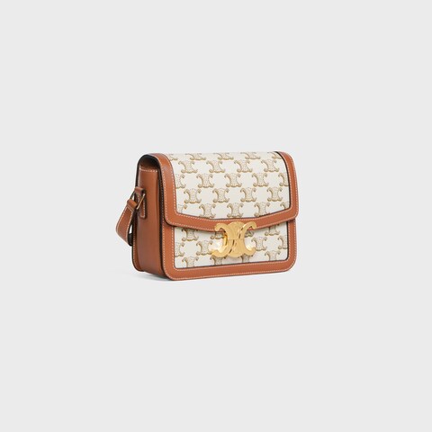 TEEN TRIOMPHE BAG IN Triomphe Canvas and Calfskin WHITE