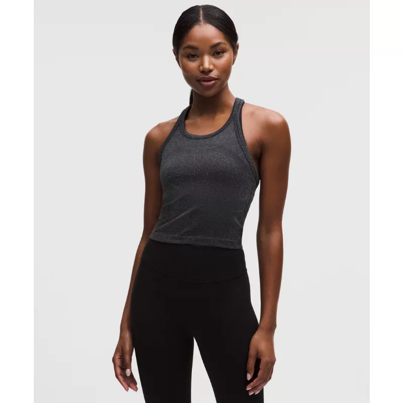 Swiftly Tech Cropped Round-Neck Racerback Tank Top 2.0 Sparkle