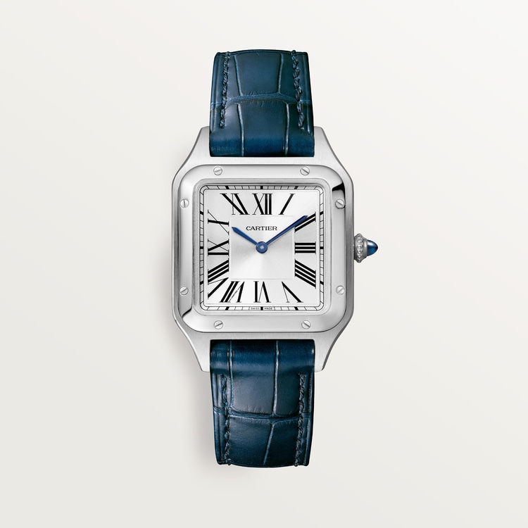 Santos-Dumont watch Small model Satin-brushed silver dial 38 mm x 27.5 mm