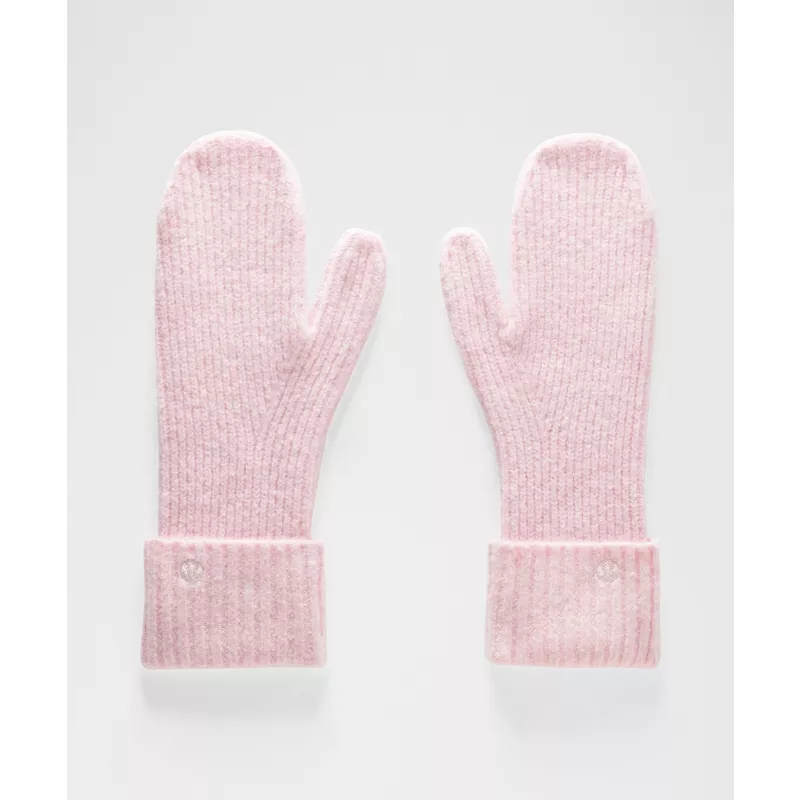 Ribbed-Knit Wide-Cuff Mittens