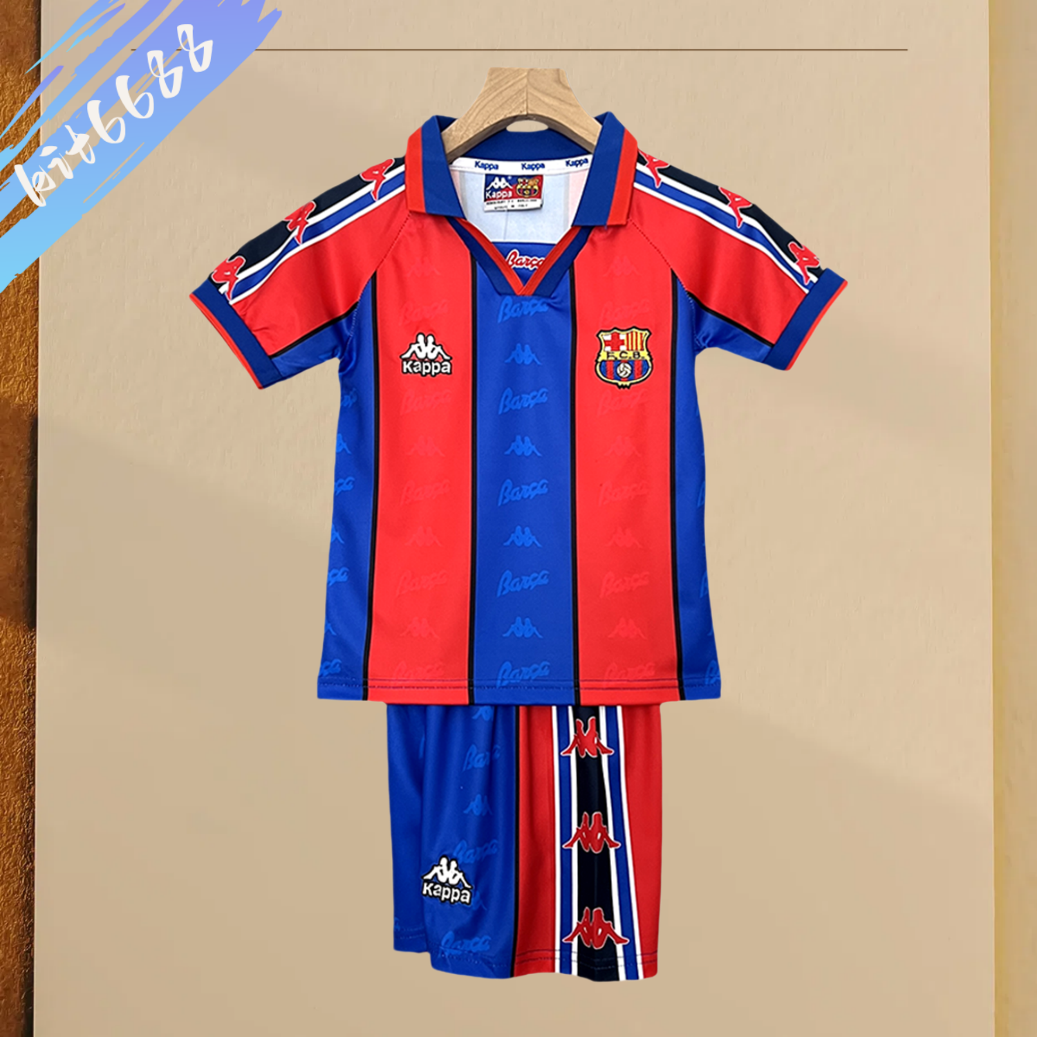 1995/1997 Barcelona Retro Home Kids Kit(Kids Kit)