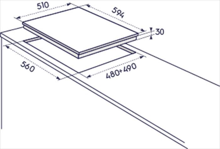 ELECTROLUX - Piano cottura a gas RGG6243LON 4 fuochi 59,4cm-SABBIA