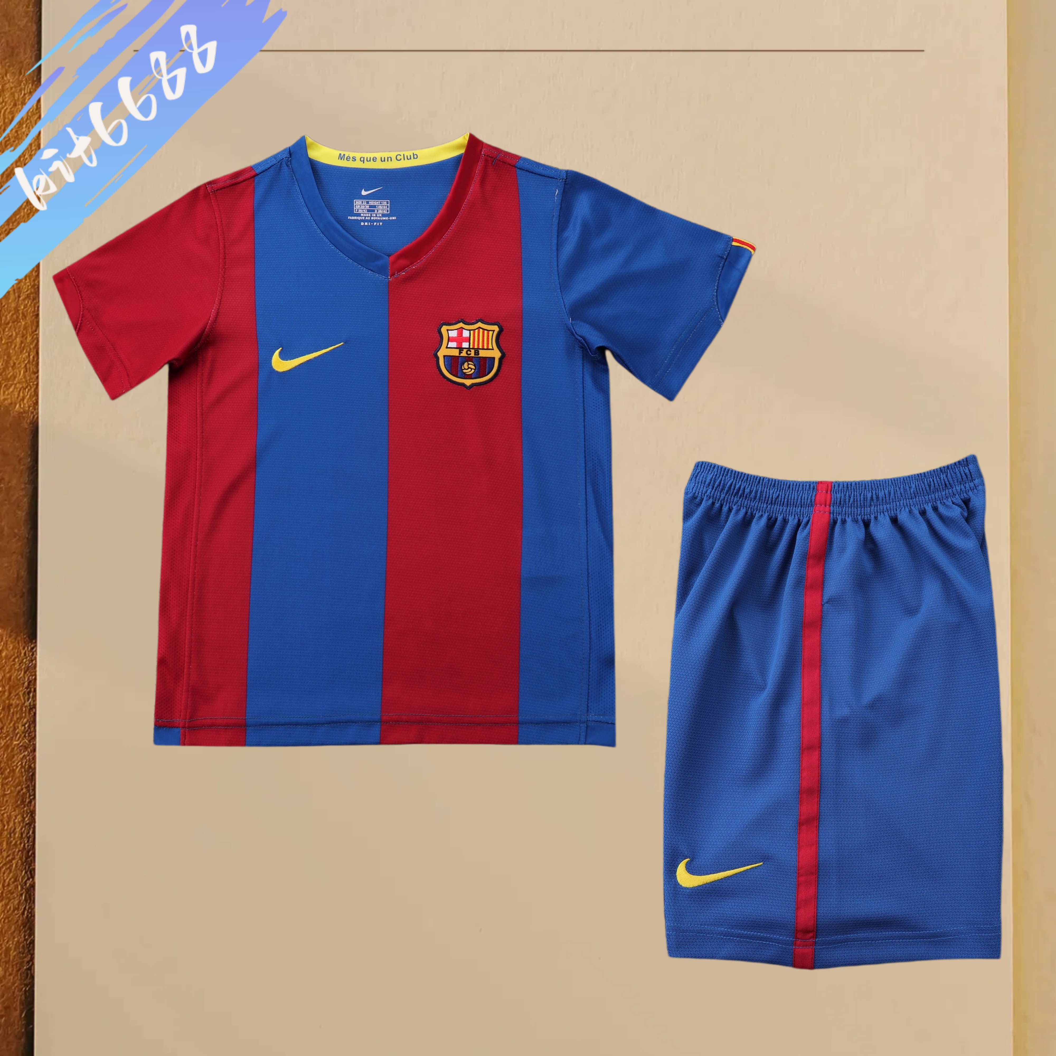 2006/2007 Barcelona home Retro Kids Kit(Kids Kit)