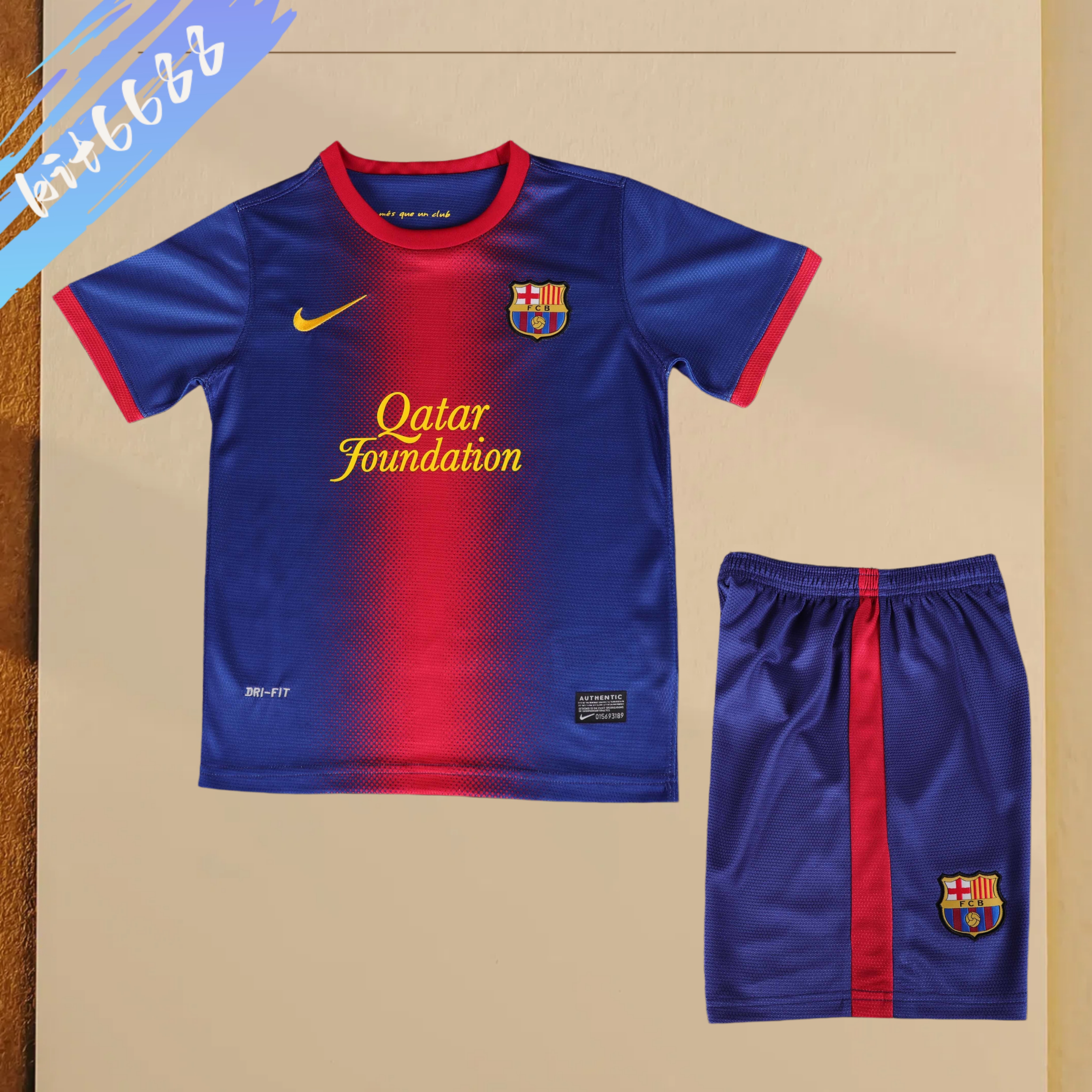 2012/2013 Barcelona home Retro Kids Kit(Kids Kit)
