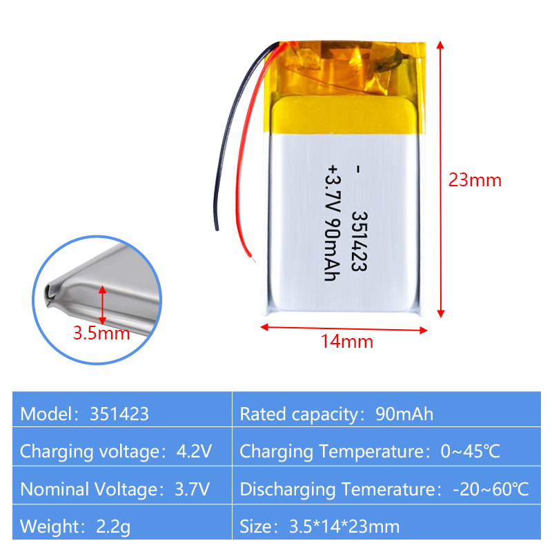 Pouch Lithium Ion Batteries 302030 3.7v120mAh