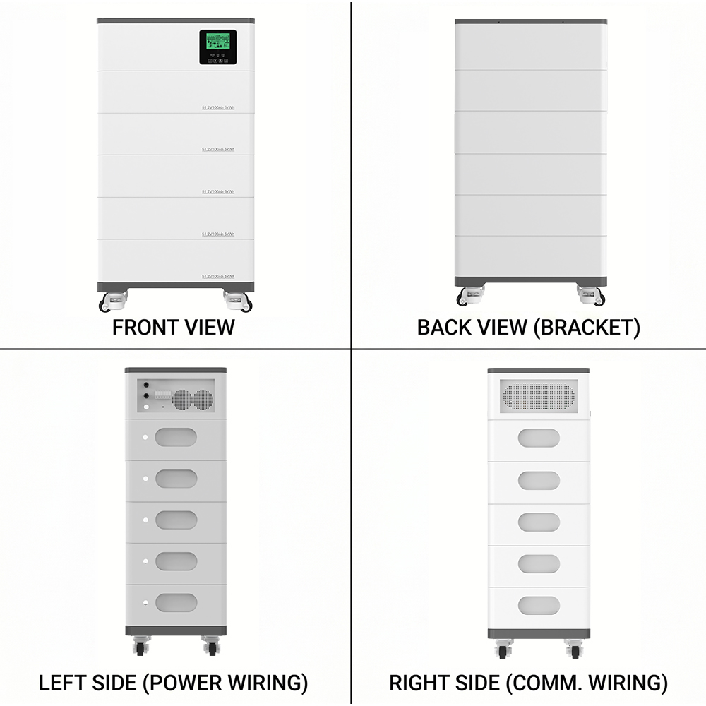 51.2V 500Ah Stackable All-in-one Battery