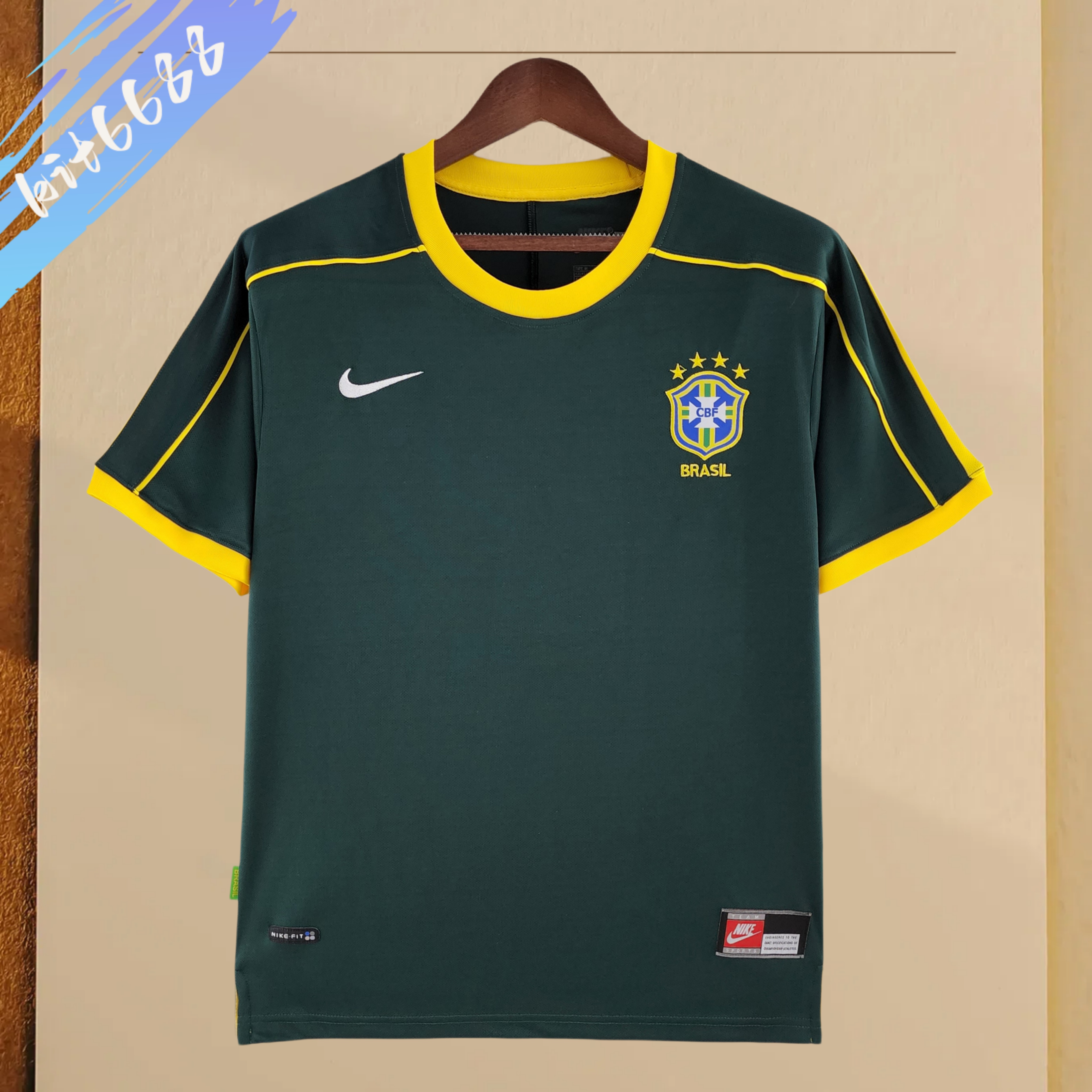 1998 Brazil Goalkeeper Retro Football Shirt
