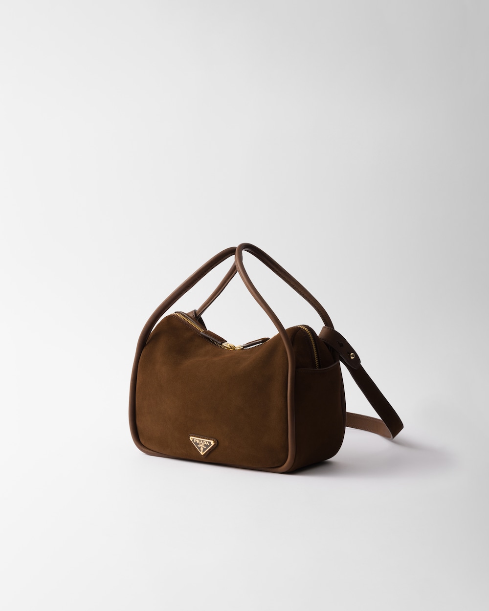Prada Darling suede hand bag Cocoa Brown