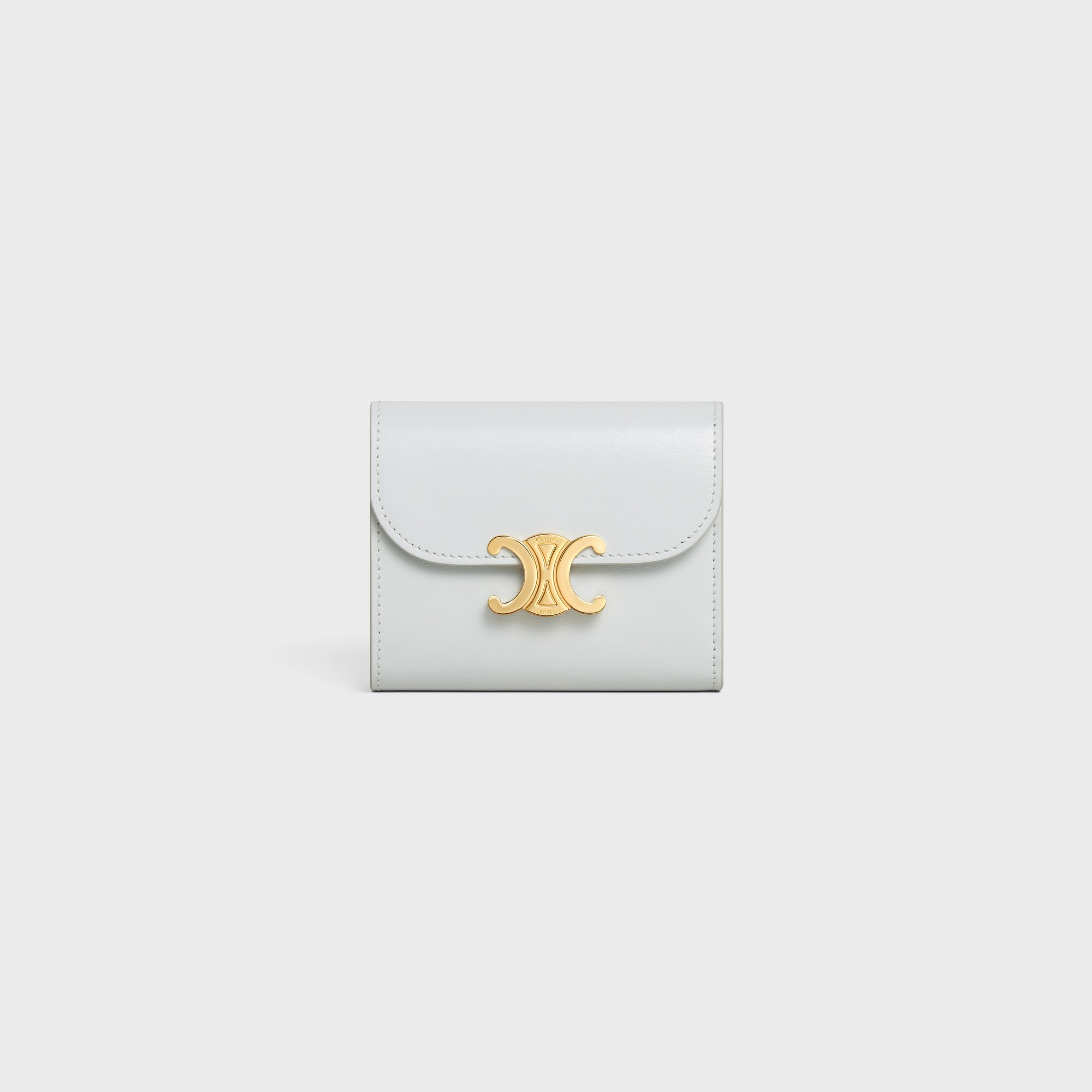 Small Flap Wallet TRIOMPHE in Shiny calfskin DETAILS