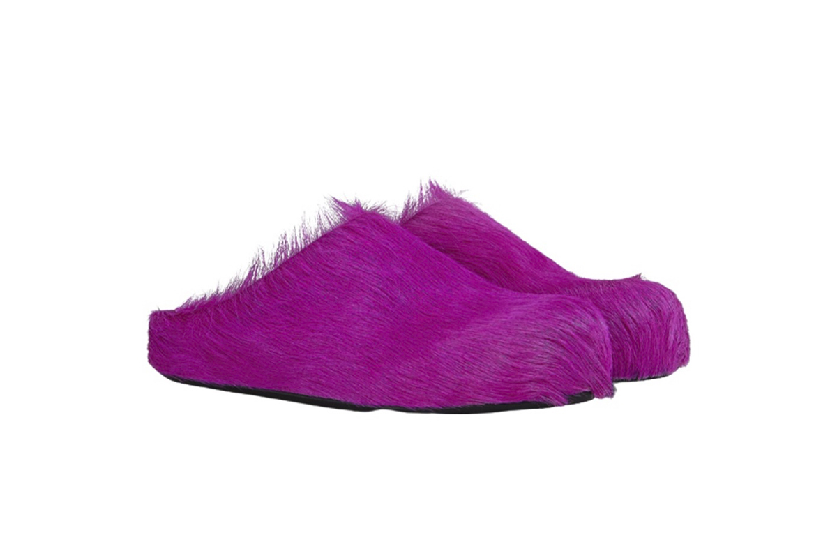 Marni Long hair Calfskin Fussbett Sabot Fuchsia SBMR000600P412200C58