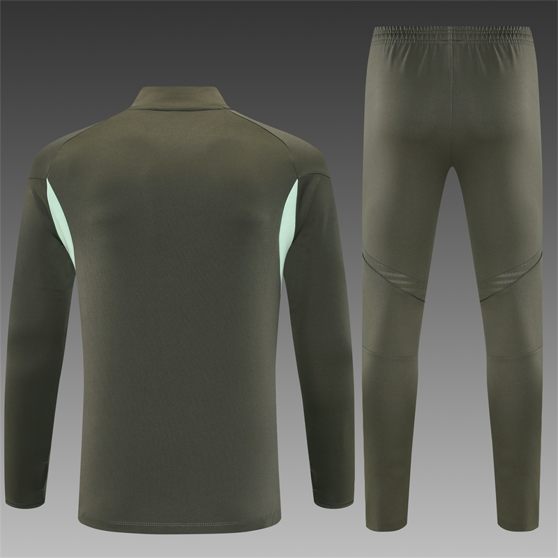 25/26 Real Madrid khaki Half Zip Training Kit (Adult Kids Kit)