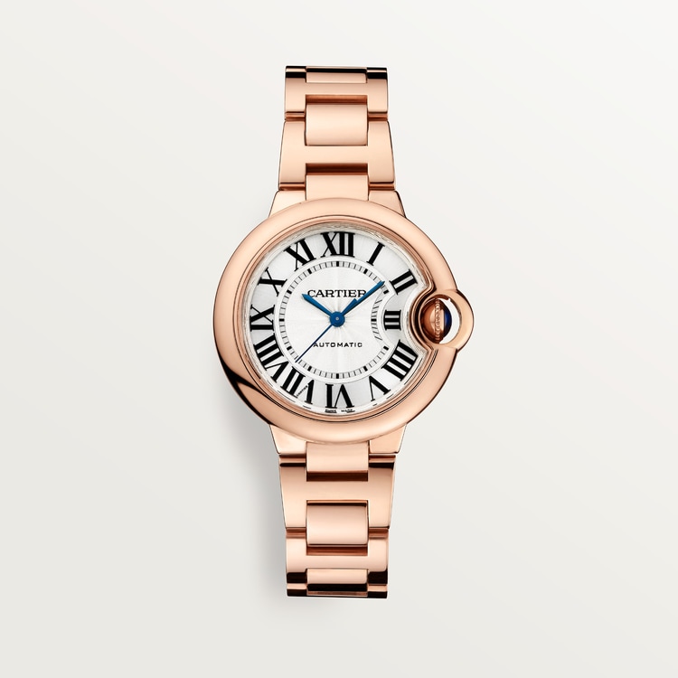 Ballon Bleu de Cartier watch Lacquered silvered guilloché opaline dial 33 mm