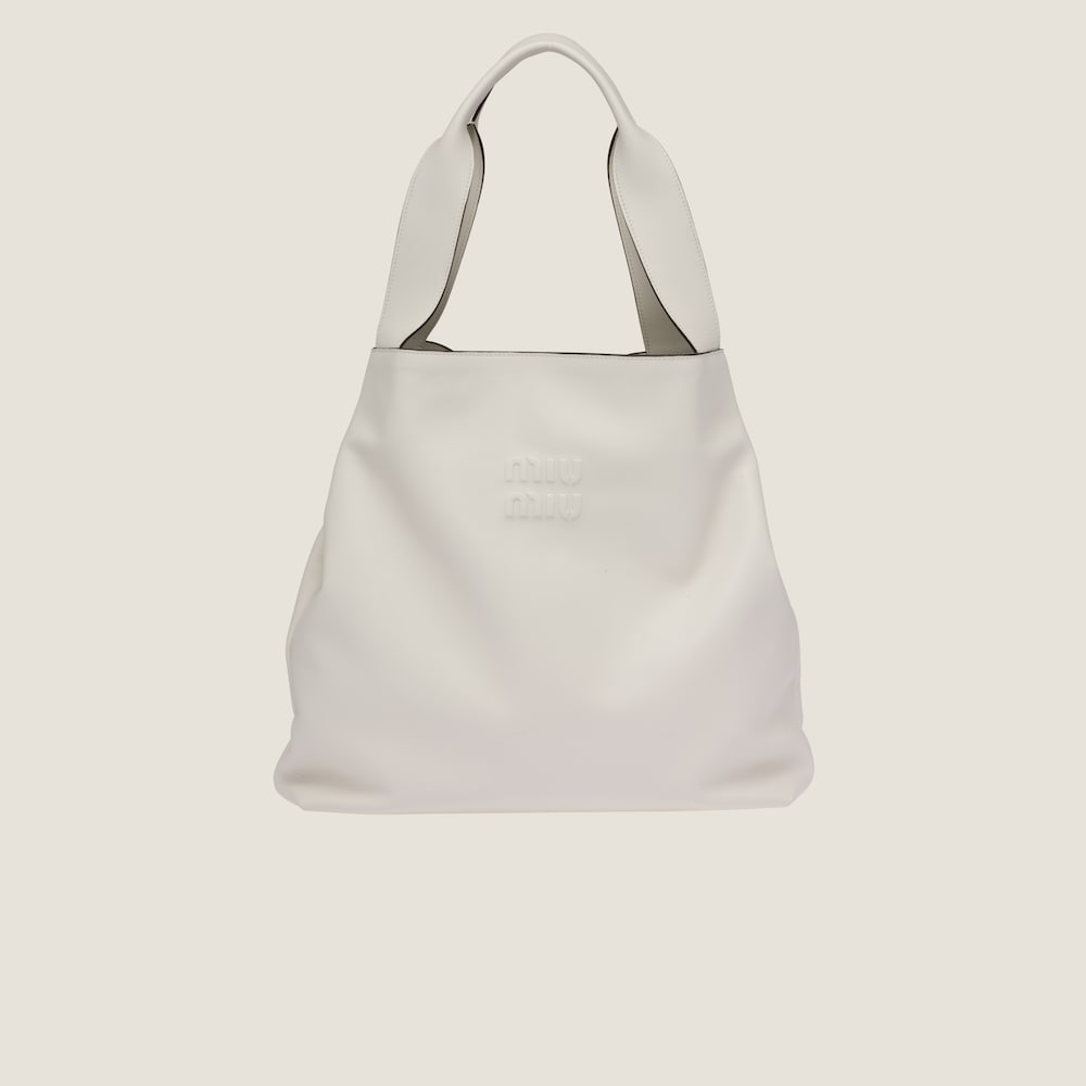Leather hobo bag White