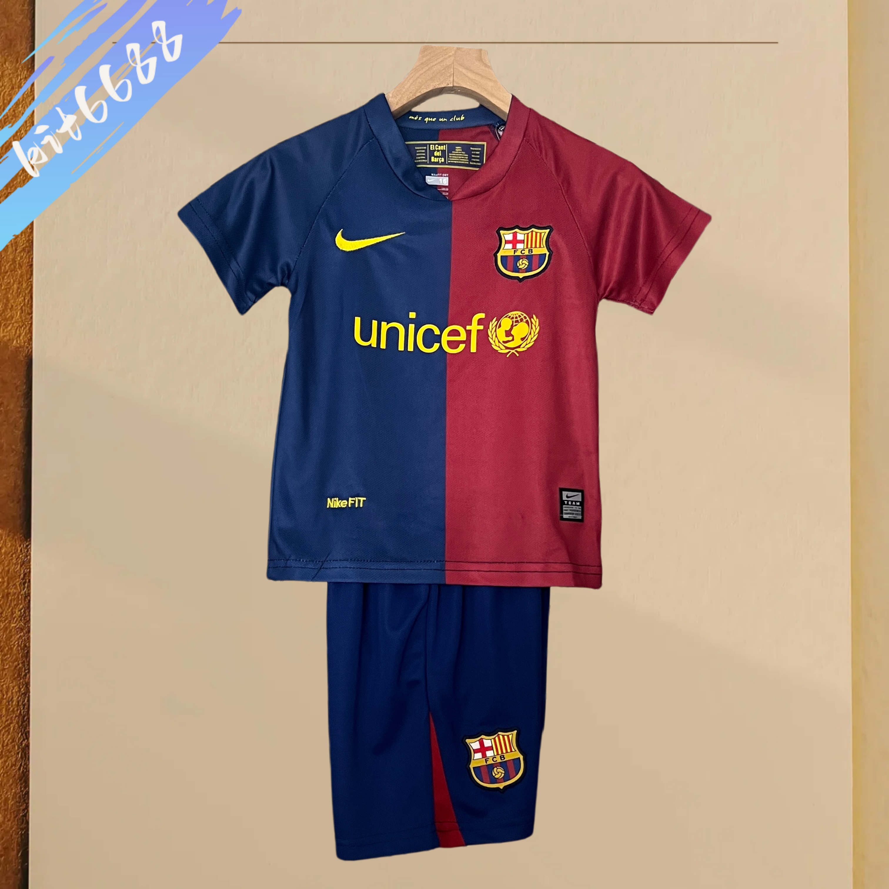 2008/2009 Barcelona home Retro Kids Kit(Kids Kit)